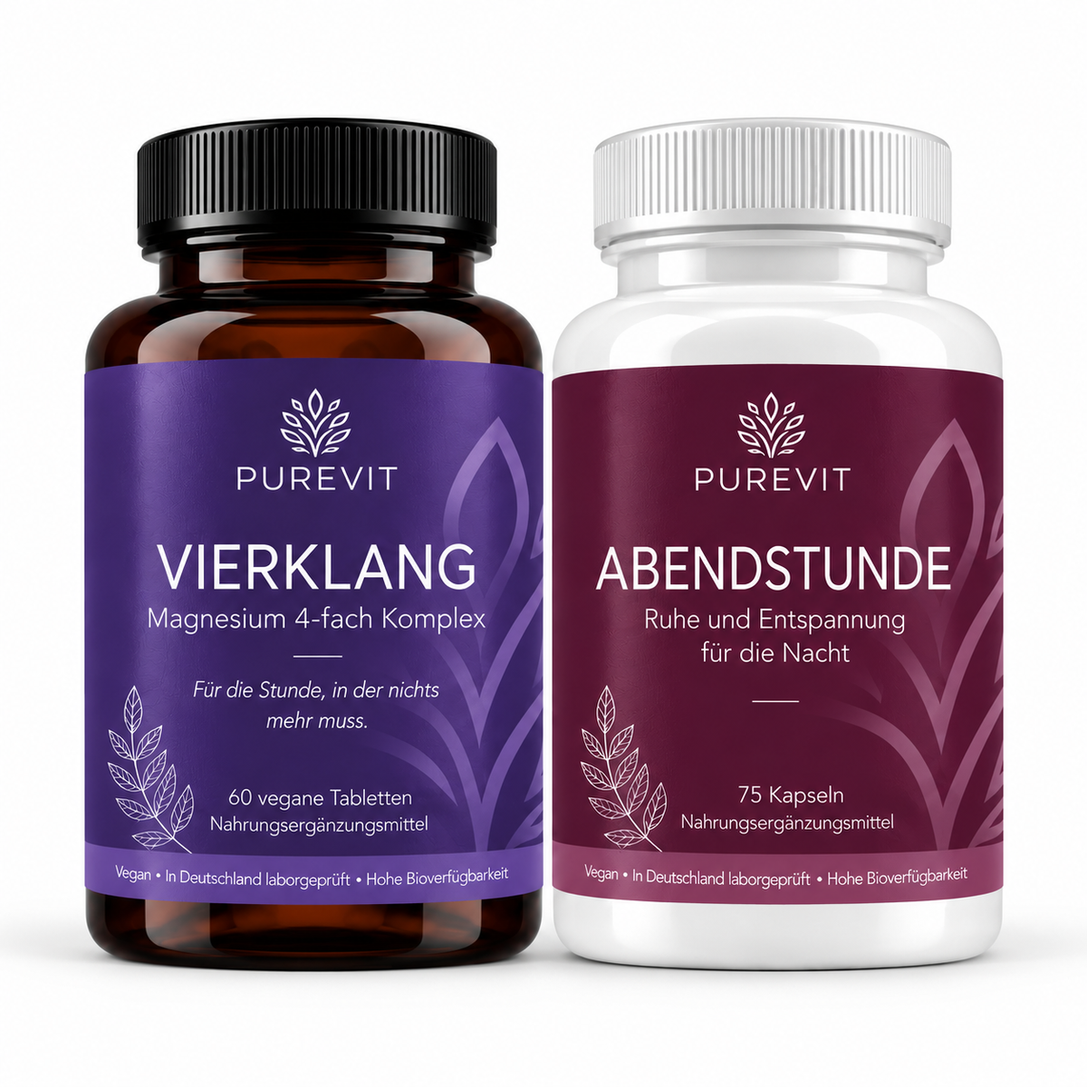 Abend-Set: Melatonin & Magnesium 4-fach Komplex