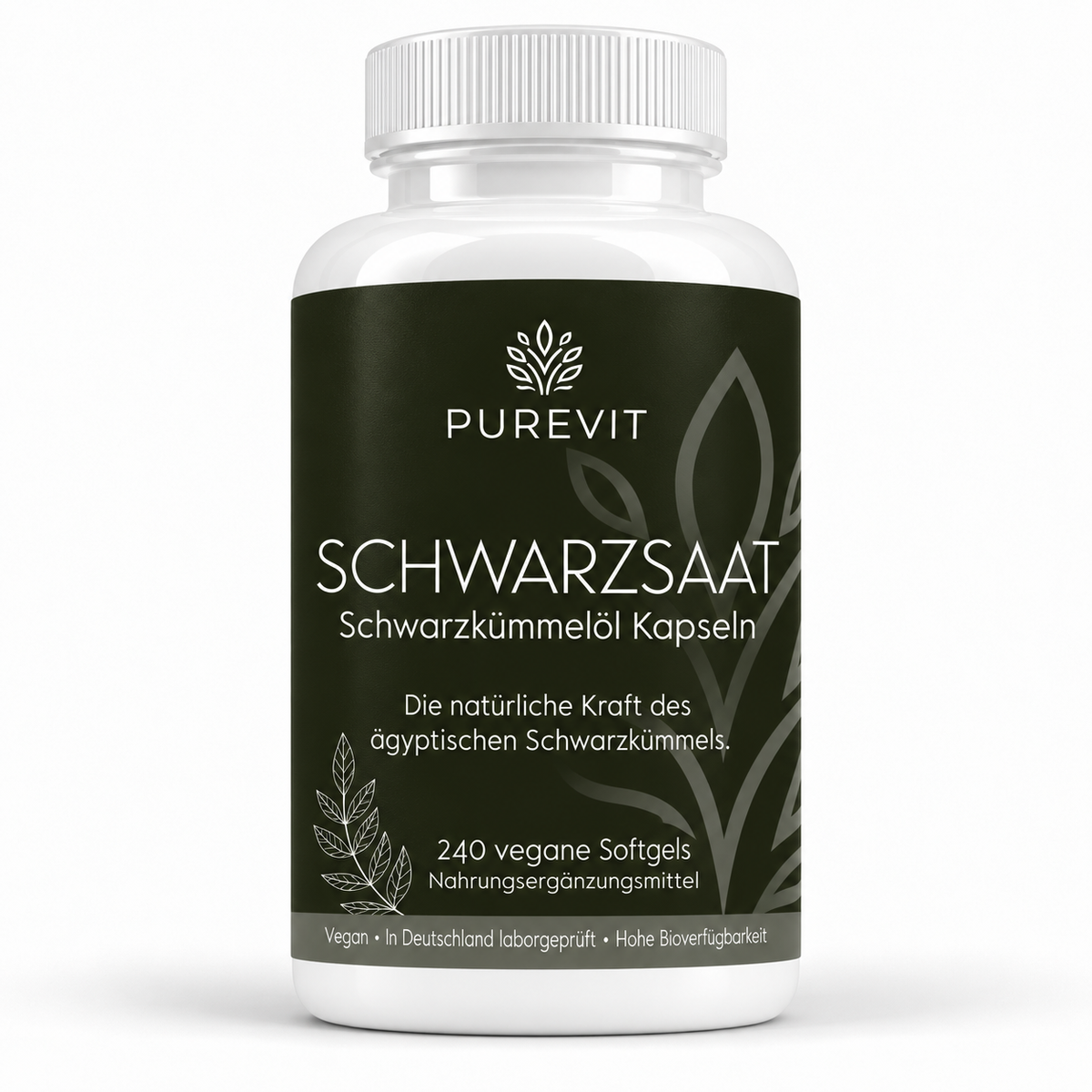 PUREVIT Schwarzkümmelöl, Dose mit 240 veganen Kapseln